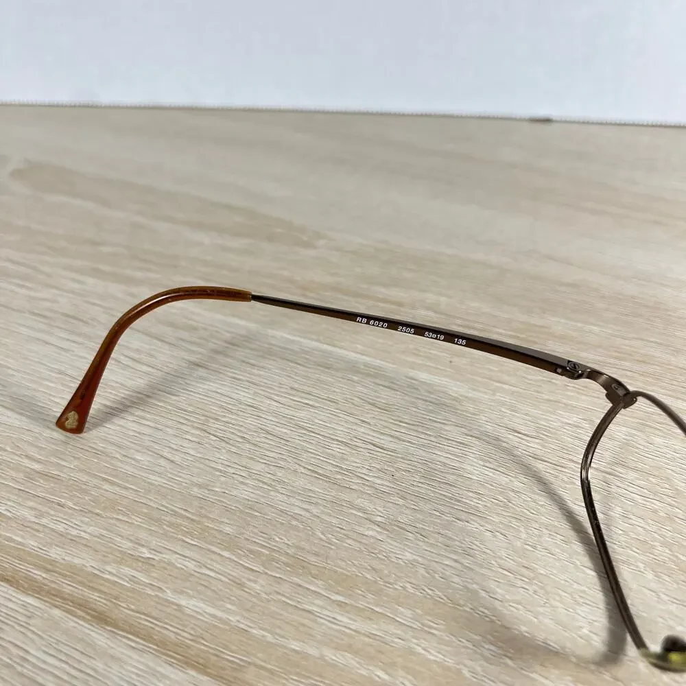 Ray-Ban RB6020 2505 Eyeglasses Brown Metal Flex Hinge 53-19-135